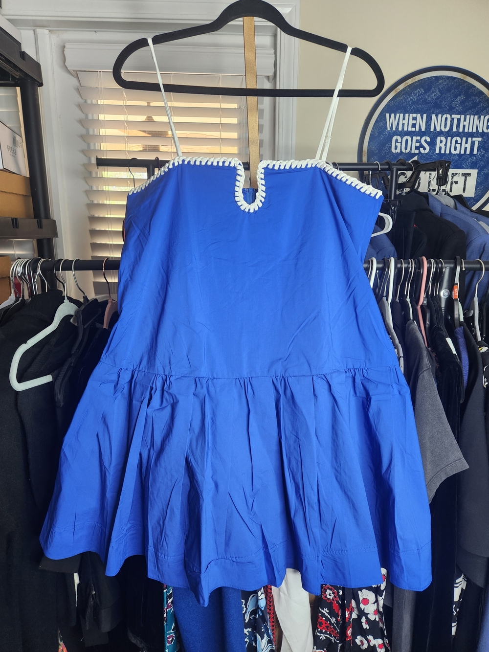 TCEC Royal Blue Mini Dress with White Trim